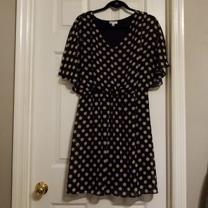 Black and beige polka dot dress